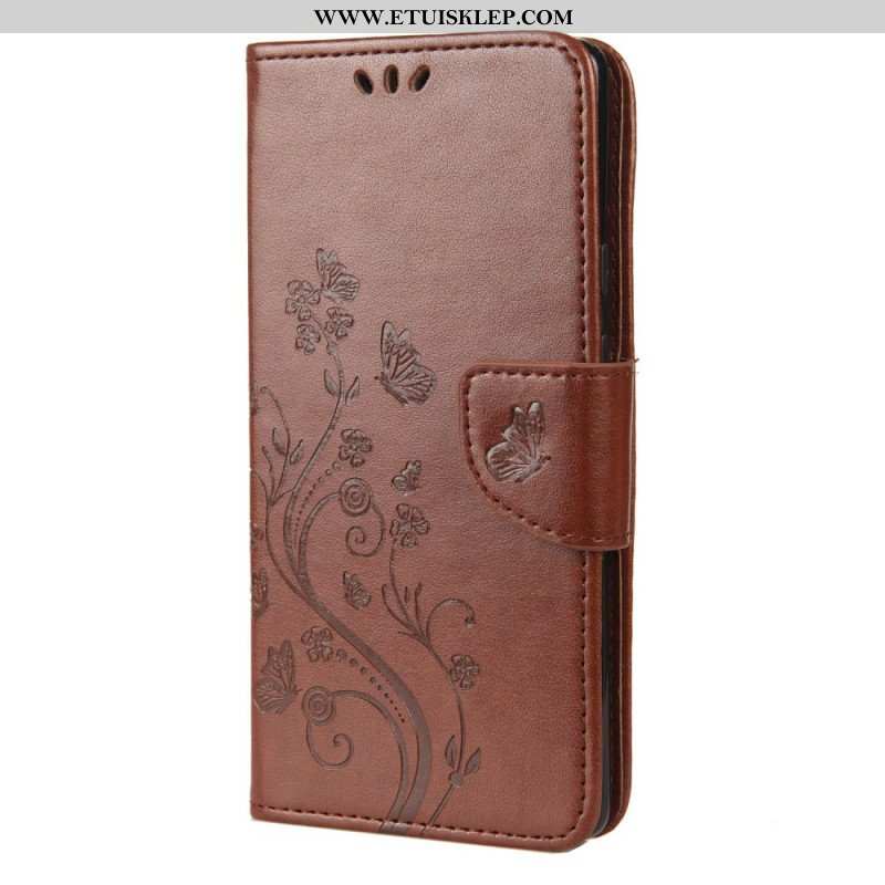 Etui Folio do Google Pixel 6 Pro Motyle I Kwiaty